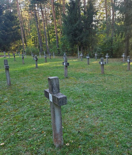 Crosses at the execution site of the labor-camp section of Treblinka. One researcher calls this "Catholicization."
