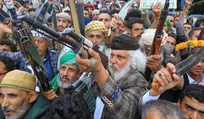 Rally in support of Houthis in Sanaa, on Friday.