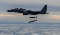 An F-15K fighter jet drops two JDAM-guided bombs. The approved munitions package includes tens of thousands of bombs and warheads. Credit: South Korea Defense Ministry / AP An F-15K fighter jet drops two JDAM-guided bombs. The approved munitions package includes tens of thousands of bombs and warheads.