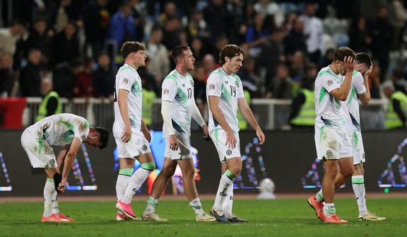 Republic of Ireland's Conor Coventry, with teammates, last week. Credit: Valdrin Xhemaj/Reuters Republic of Ireland's Conor Coventry, with teammates, last week.