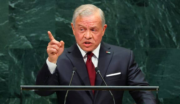 Jordan's King Abdullah II addresses the 81st United Nations General Assembly at UN headquarters in New York City, US, September 22, 2026.