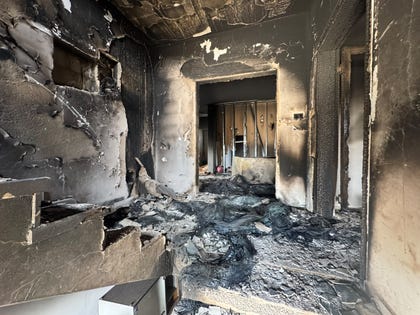 The damage in Jalud after settlers raided it overnight into Tuesday.