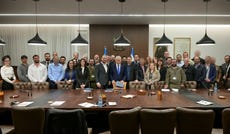 Participants and alumni of the Churchill Program are hosted by Netanyahu.