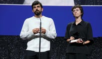 "NAZA" directors  Yuval Abraham and Rachel Szor at the Venice Film Festival.