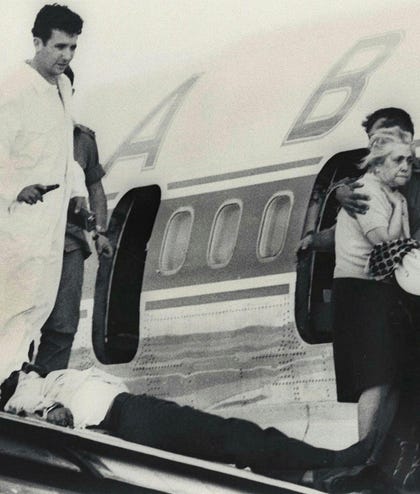 Ehud Barak after the Israeli operation to retake the Sabena plane at Lod Airport in 1972.
