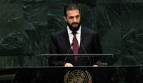 Syrian President Ahmad al-Sharaa speaks during the 81st session of the United Nations General Assembly at UN Headquarters in New York City, last week.
