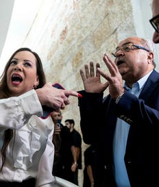 Tally Gotliv and Ahmad Tibi outside the hearing at the Supreme Court, Thursday. Credit: Itay Cohen Tally Gotliv and Ahmad Tibi outside the hearing at the Supreme Court, Thursday.
