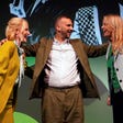 Britain's Green Party leader Zack Polanski, MP Hannah Spencer and MP Sian Berry attend a Green Party conference in Brighton, last week.