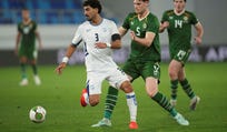 Israel's Roy Revivo, left, and Ireland's Jake O'Brien fight for the ball during the UEFA Nations League soccer match between the Republic of Ireland and Israel in Backa Topola, Serbia, Sunday. Credit: Darko Vojinovic,AP Israel's Roy Revivo, left, and Ireland's Jake O'Brien fight for the ball during the UEFA Nations League soccer match between the Republic of Ireland and Israel in Backa Topola, Serbia, Sunday.