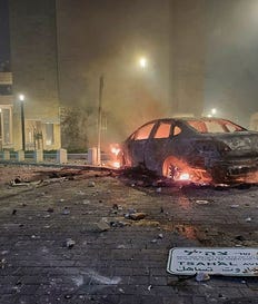 Burned car during Operation Guardian of the Walls in Gaza in 2021.
