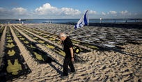 A protest installation marking three years since the October 7 massacre, on the Tel Aviv coast this week. The mountain of evidence exposing Netanyahu's guilt in the fiasco continues to pile up. Credit: Moti Milrod A protest installation marking three years since the October 7 massacre, on the Tel Aviv coast this week. The mountain of evidence exposing Netanyahu's guilt in the fiasco continues to pile up.