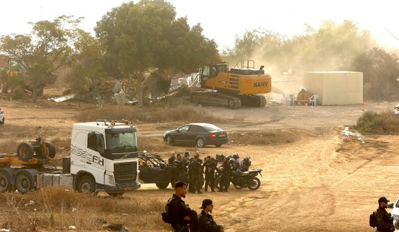 The demolition of the homes of the Abu Wadi clan near the Arab Bedouin city of Rahat in southern Israel, on Monday