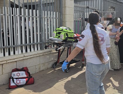 Emergency services in Beitar Illit, Monday.