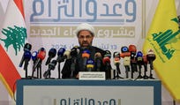 Ali Damoush, chairman of Hezbollah's Executive Council, speaks during a press conference in Beirut's southern suburbs, Lebanon, Tuesday.