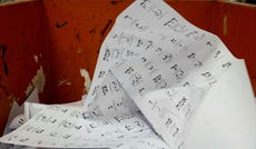 Discarded newly printed ballot papers, at a printing factory, ahead of Israel's general election, in Kiryat Gat, southern Israel, earlier this month.