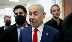 Netanyahu at the Jerusalem District Court, Sunday.