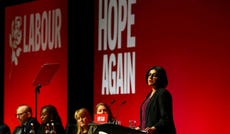 Britain's Home Secretary Shabana Mahmood speaks at Britain's Labour Party's annual conference, in Liverpool, in northwest England, September.