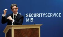 Director General of MI5 Ken McCallum speaks at Thames House, the headquarters of the UK's Security Service in London, England on Tuesday.