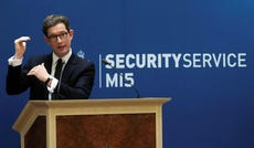 Director General of MI5 Ken McCallum speaks at Thames House, the headquarters of the UK's Security Service in London, England on Tuesday.