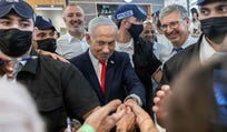 נתניהו ברמלה, אתמול. לטענתו, יש "ידיעות מודיעיניות שאיראן וגרורותיה רוצים לנסות להשפיע על הבחירות"