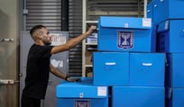 Israeli Elections Committee logistical center, in central Israel.