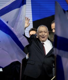 Gadi Eisenkot at his Yashar party headquarters in Tel Aviv, Tuesday. Credit: Moti Milrod Gadi Eisenkot at his Yashar party headquarters in Tel Aviv, Tuesday.