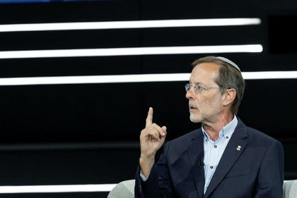 Zehut party leader Moshe Feiglin during a campaign event in Modi'in on Sunday.